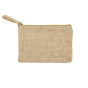 NATURAL JUTE ZIPPER POUCH
