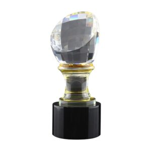 CRYSTAL TROPHY IN WOODEN BOX