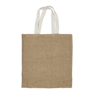 JUTE BAGS WITH WHITE HANDLE