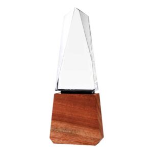 CRYSTAL AWARDS WITH WOODEN BASE