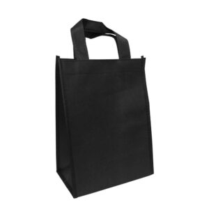 A5 BLACK NON WOVEN SHOPPING BAGS
