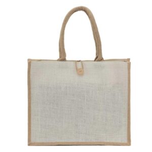 JUTE SHOPPING BAGS WITH BUTTON