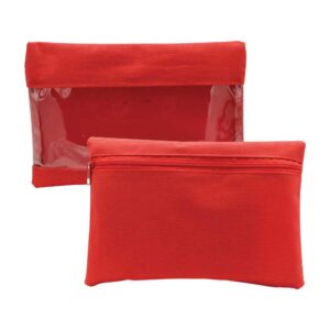 ZIPPER POUCH WITH TRANSPARENT WINDOW